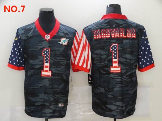 Men's Miami Dolphins 1 Tua Tagovailoa Jersey NO.7;